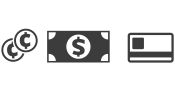 icons with cash and credit cards
